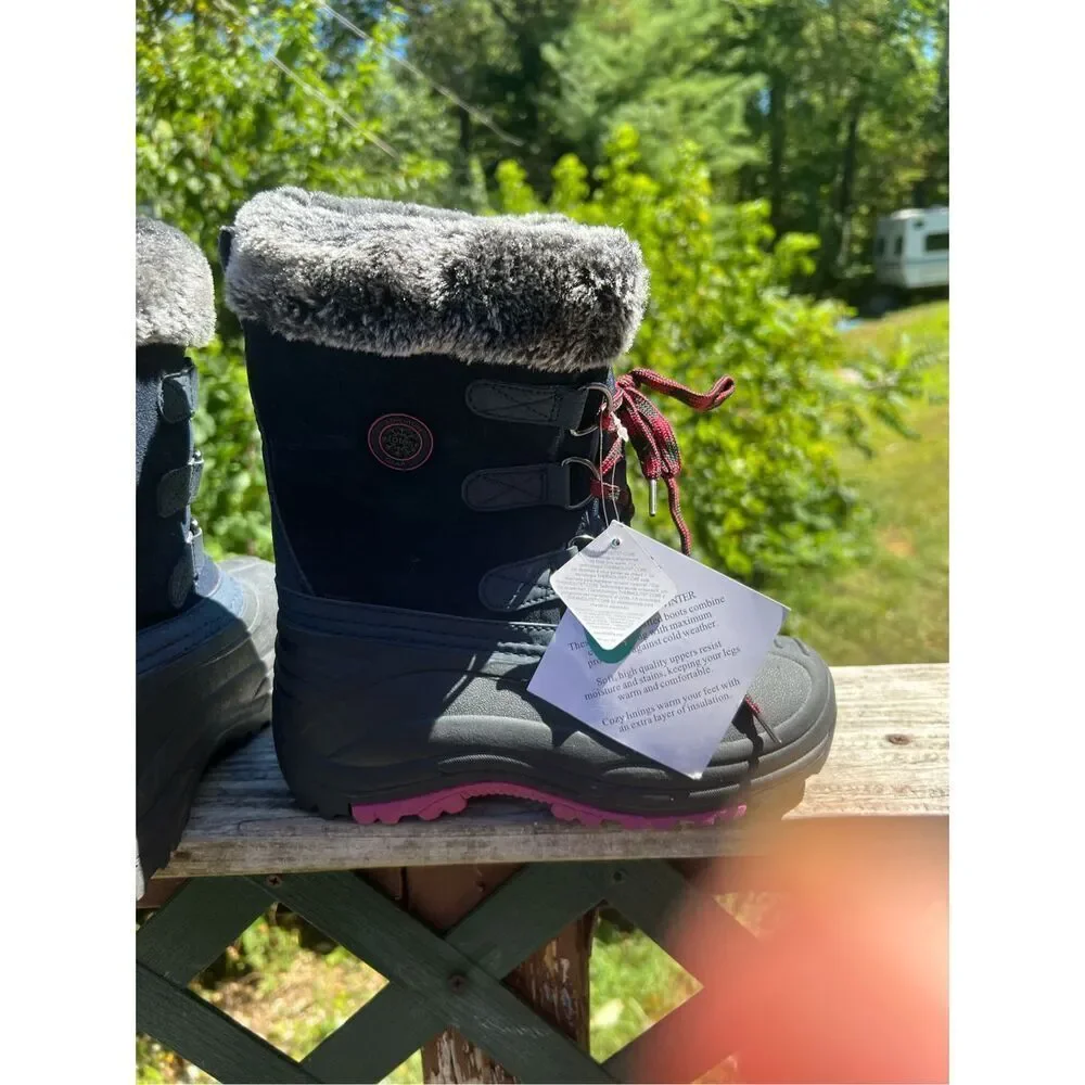 Totes Unisex Kids Jessica Snow Boots Sz 4 NWT